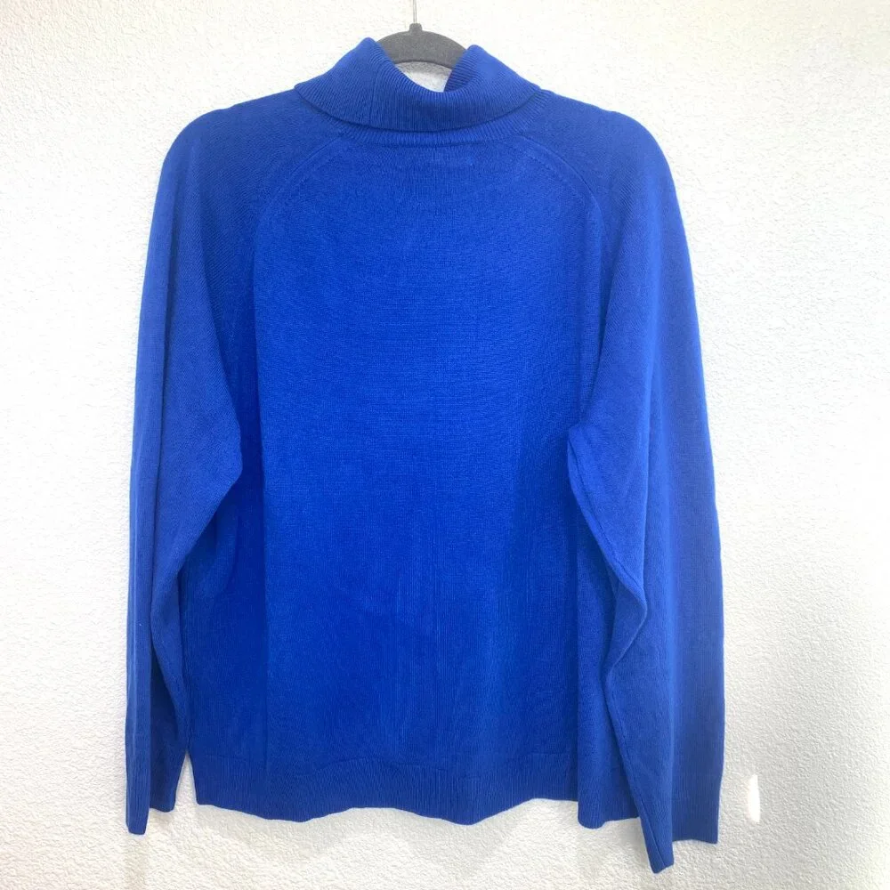 Karen Scott Lux Turtleneck Luxsoft Deep Pacific Royal Blue 1X